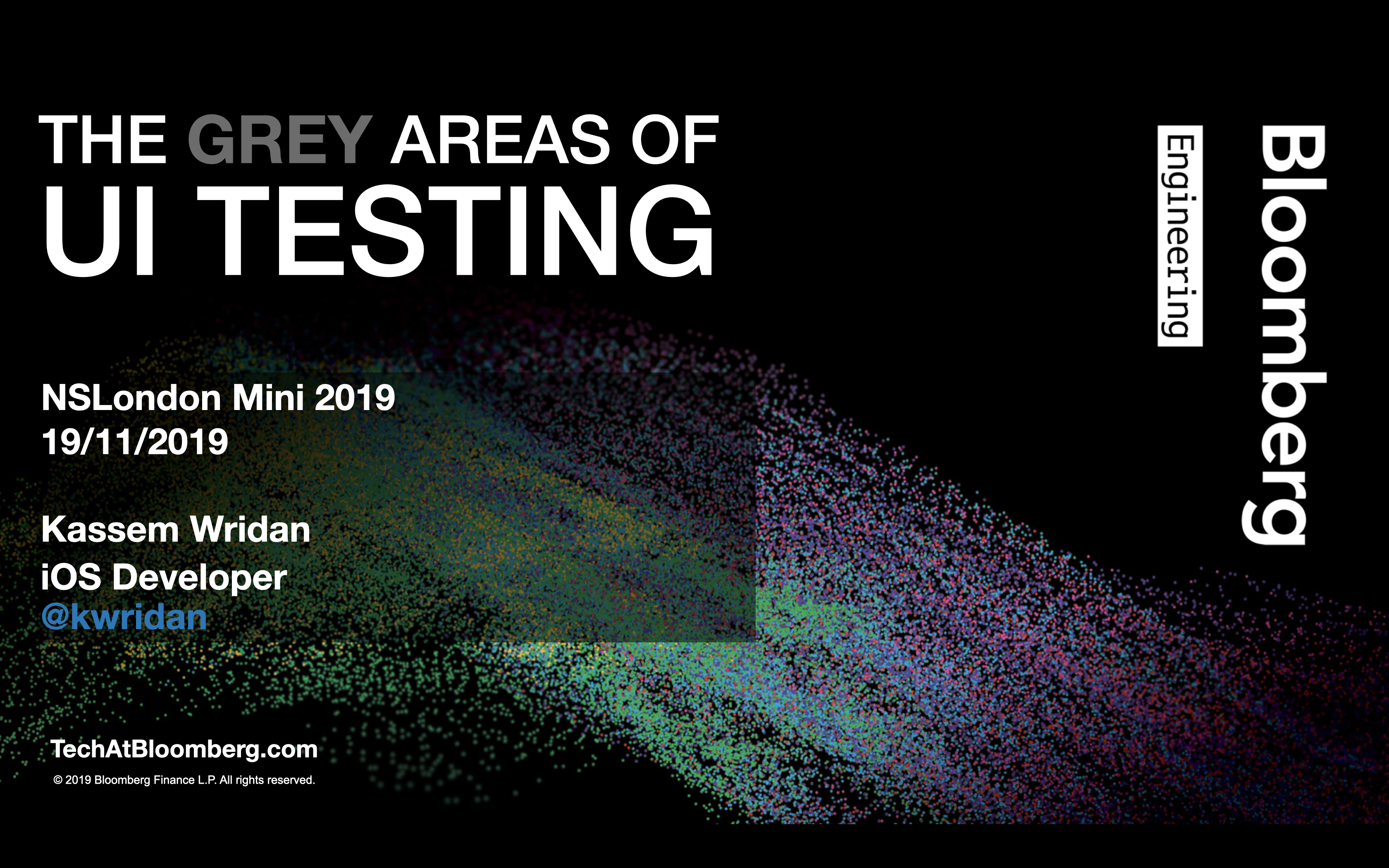 The Grey Areas of UI Testing talk at NSLondon Mini 2019